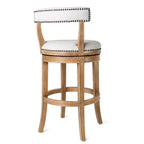 Tabouret de bar pivotant avec revêtement en tissu, hauteur d'assise 79 cm