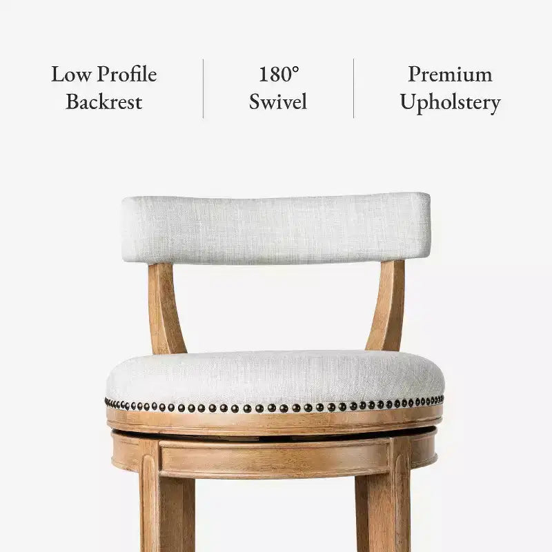 Swivel Bar Stool with Fabric Upholstery, 31" Seat Height