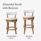 Tabouret de bar pivotant avec revêtement en tissu, hauteur d'assise 79 cm
