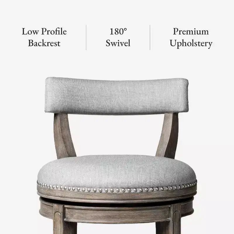 Swivel Bar Stool with Fabric Upholstery, 31" Seat Height