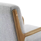 Fauteuil d'appoint avec rembourrage confortable, fauteuil de lecture élégant en bois massif de style Mid-Century pour salon, chambre à coucher, salle d'attente