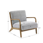 Fauteuil d'appoint avec rembourrage confortable, fauteuil de lecture élégant en bois massif de style Mid-Century pour salon, chambre à coucher, salle d'attente