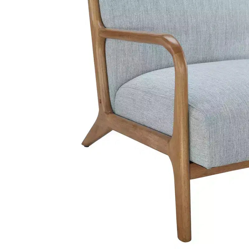Leisure Accent Chair with Comfy Upholstery, Solid Wood Mid-Century Stylish Reading Armchair for Living Room Bedroom Waiting Room