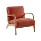 Fauteuil d'appoint avec rembourrage confortable, fauteuil de lecture élégant en bois massif de style Mid-Century pour salon, chambre à coucher, salle d'attente