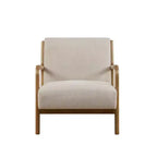 Fauteuil d'appoint avec rembourrage confortable, fauteuil de lecture élégant en bois massif de style Mid-Century pour salon, chambre à coucher, salle d'attente