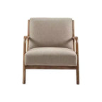 Fauteuil d'appoint avec rembourrage confortable, fauteuil de lecture élégant en bois massif de style Mid-Century pour salon, chambre à coucher, salle d'attente