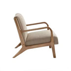 Fauteuil d'appoint avec rembourrage confortable, fauteuil de lecture élégant en bois massif de style Mid-Century pour salon, chambre à coucher, salle d'attente