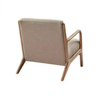 Fauteuil d'appoint avec rembourrage confortable, fauteuil de lecture élégant en bois massif de style Mid-Century pour salon, chambre à coucher, salle d'attente