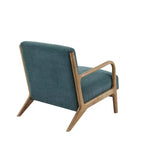 Fauteuil d'appoint avec rembourrage confortable, fauteuil de lecture élégant en bois massif de style Mid-Century pour salon, chambre à coucher, salle d'attente