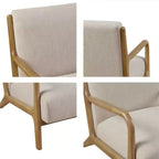 Fauteuil d'appoint avec rembourrage confortable, fauteuil de lecture élégant en bois massif de style Mid-Century pour salon, chambre à coucher, salle d'attente