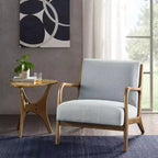Fauteuil d'appoint avec rembourrage confortable, fauteuil de lecture élégant en bois massif de style Mid-Century pour salon, chambre à coucher, salle d'attente