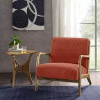 Fauteuil d'appoint avec rembourrage confortable, fauteuil de lecture élégant en bois massif de style Mid-Century pour salon, chambre à coucher, salle d'attente