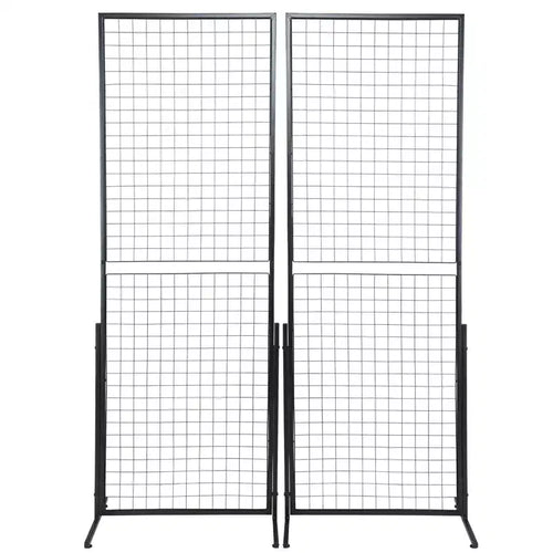 VEVOR 2' x 5.6' Grid Wall Panels Tower, 2 Packs Wire Gridwall Display Racks with T-Base Floorstanding, Double Side Gridwall Panels