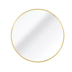 Miroir de salle de bain rond en métal doré de 40 cm, avec construction durable et finition élégante