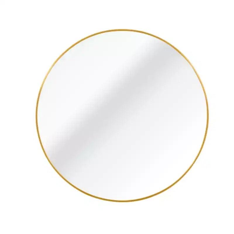 Gold 16 Inch Metal Round Bathroom Mirror with Durable Construction and Sleek Finish
