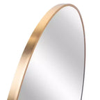 Miroir de salle de bain rond en métal doré de 40 cm, avec construction durable et finition élégante