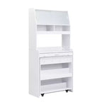 Buffet avec huche et table pliante de 33,5 po, unité de rangement 2-en-1 peu encombrante pour petits espaces