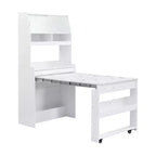 Buffet avec huche et table pliante de 33,5 po, unité de rangement 2-en-1 peu encombrante pour petits espaces
