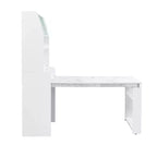 Buffet avec huche et table pliante de 33,5 po, unité de rangement 2-en-1 peu encombrante pour petits espaces