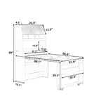 Buffet avec huche et table pliante de 33,5 po, unité de rangement 2-en-1 peu encombrante pour petits espaces