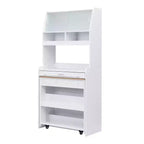 Buffet avec huche et table pliante de 33,5 po, unité de rangement 2-en-1 peu encombrante pour petits espaces