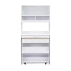 Buffet avec huche et table pliante de 33,5 po, unité de rangement 2-en-1 peu encombrante pour petits espaces
