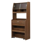 Buffet avec huche et table pliante de 33,5 po, unité de rangement 2-en-1 peu encombrante pour petits espaces