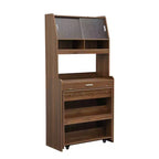Buffet avec huche et table pliante de 33,5 po, unité de rangement 2-en-1 peu encombrante pour petits espaces