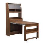 Buffet avec huche et table pliante de 33,5 po, unité de rangement 2-en-1 peu encombrante pour petits espaces