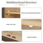 Buffet de rangement 4 portes avec portes vitrées, design rétro arqué