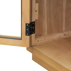 Buffet de rangement 4 portes avec portes vitrées, design rétro arqué