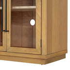 Buffet de rangement 4 portes avec portes vitrées, design rétro arqué