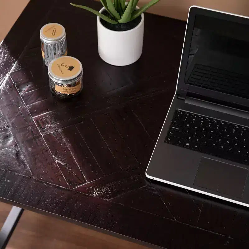 Lawrenny Reclaimed Wood Desk - Black - SEI