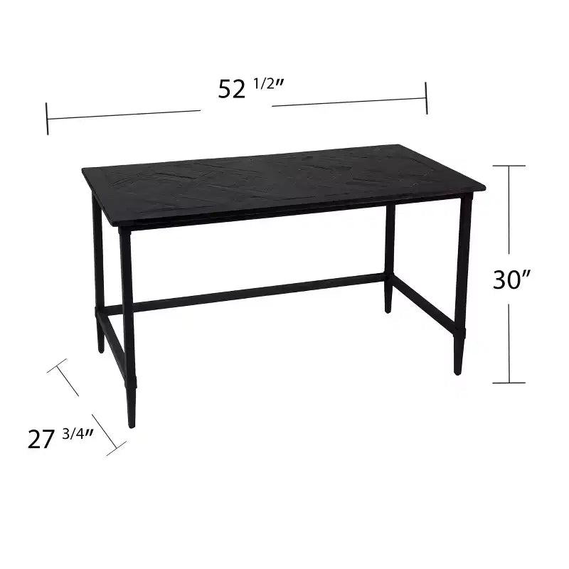 Lawrenny Reclaimed Wood Desk - Black - SEI