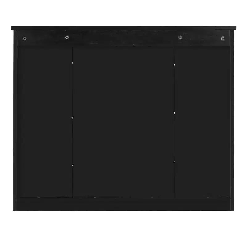 35 in. W x 28 in. H Rectangular MDF Medicine Cabinet with Mirror, Soft-Closing Hinges, 8 Shelves, Black