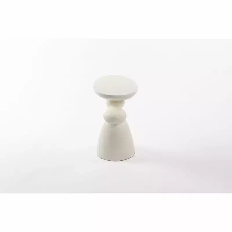 Elegant Decorative End Table, Fiberglass Side Table with Pedestal for Living Room, Bedroom, Guestroom