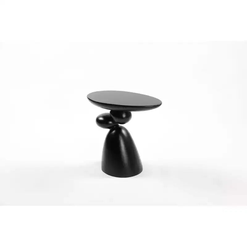 Elegant Decorative End Table, Fiberglass Side Table with Pedestal for Living Room, Bedroom, Guestroom