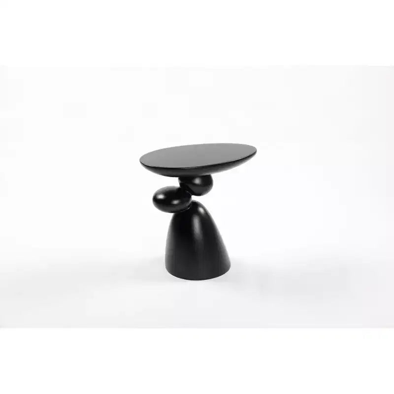 Elegant Decorative End Table, Fiberglass Side Table with Pedestal for Living Room, Bedroom, Guestroom