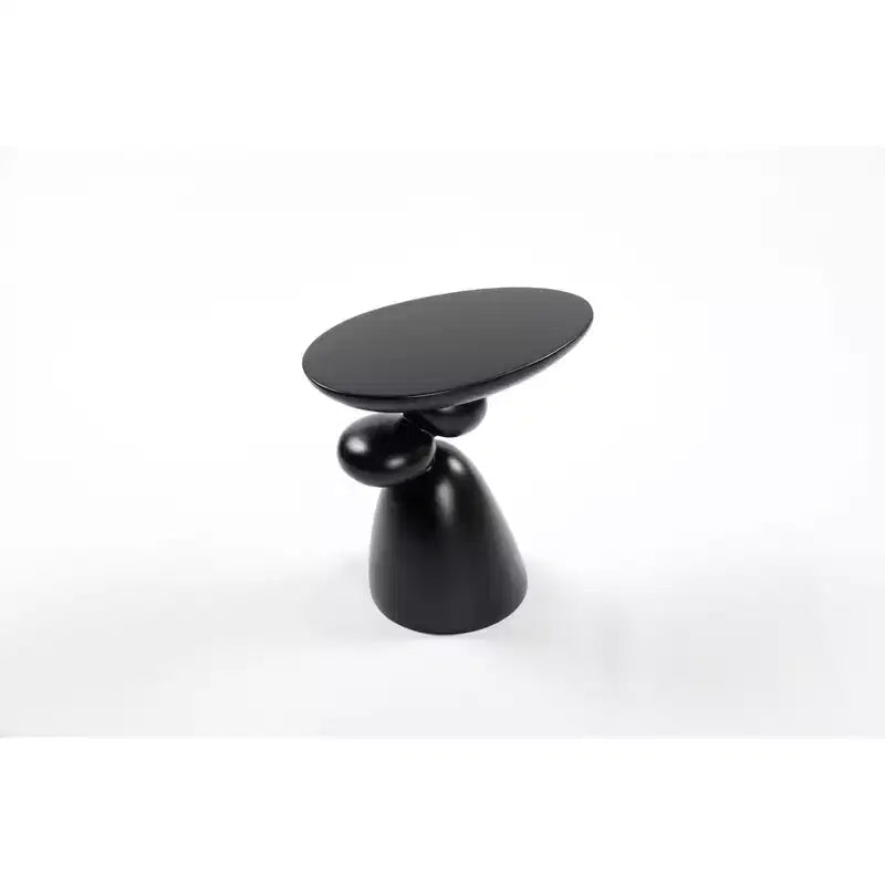 Elegant Decorative End Table, Fiberglass Side Table with Pedestal for Living Room, Bedroom, Guestroom
