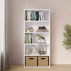 Bibliothèque étagère en bois de 134,1 cm de hauteur avec 5 tablettes réglables