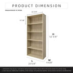 Bibliothèque étagère en bois de 134,1 cm de hauteur avec 5 tablettes réglables