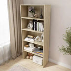 Bibliothèque étagère en bois de 134,1 cm de hauteur avec 5 tablettes réglables