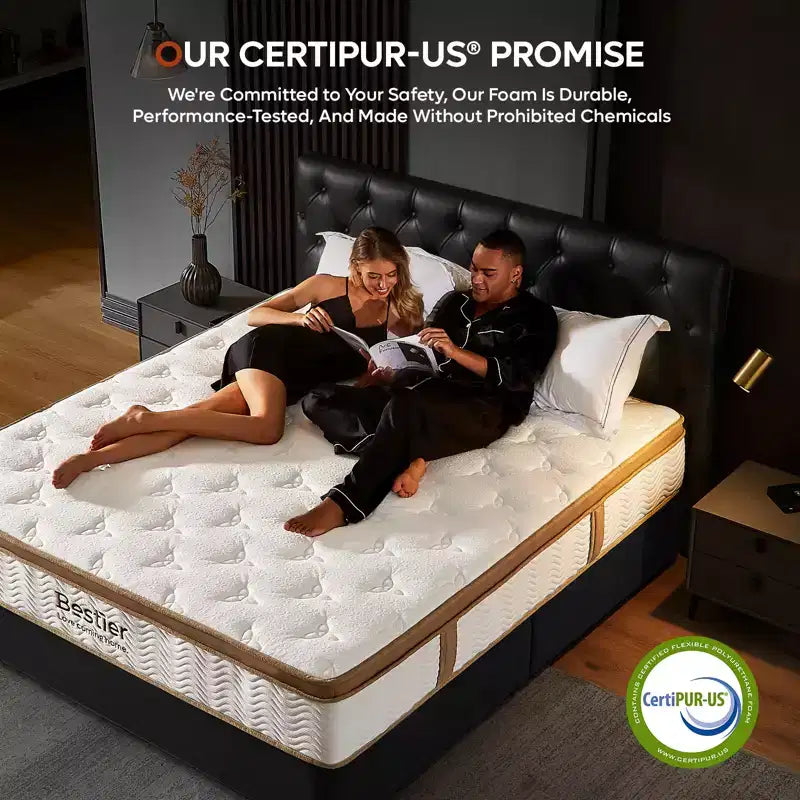 10" Twin Mattress, Hybrid Spring Memory Foam Mattress in a Box, Cooling Medium Firm, Pressure Relief