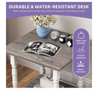 Table d'appoint carrée rétro en bois avec 2 étagères ouvertes pour chambre à coucher, salon, organisateur de rangement, blanc