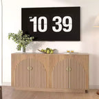Buffet de salle à manger style ferme moderne de 160 cm avec portes cintrées et rangement