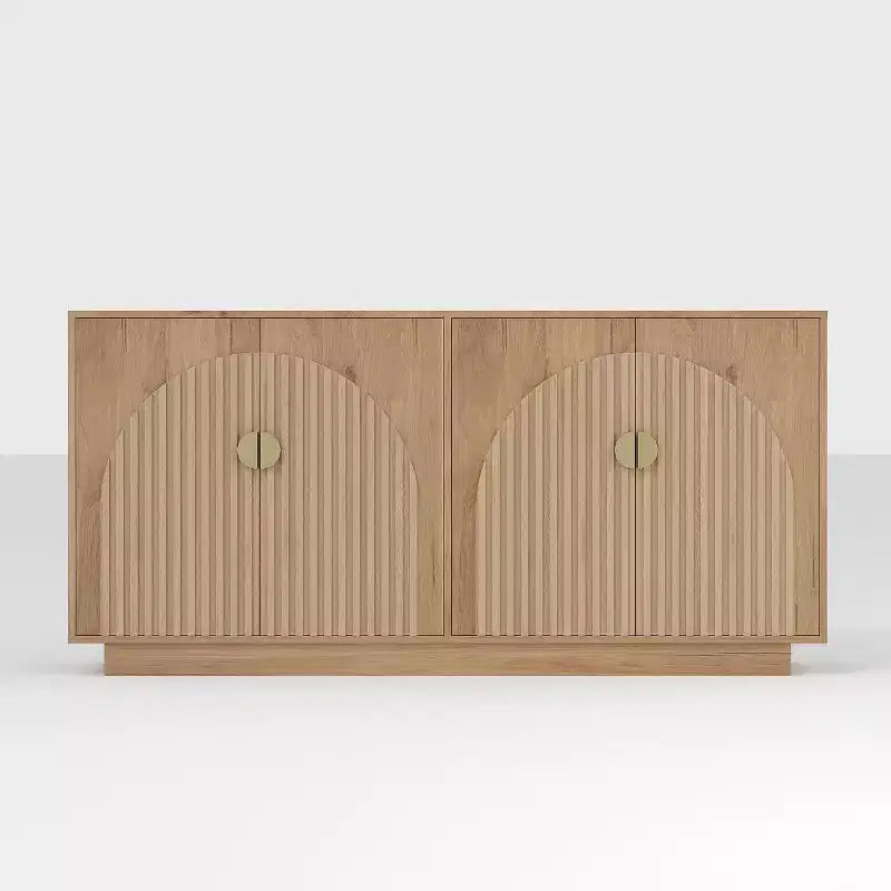 63" Modern Farmhouse Sideboard Buffet Cabinet with Arch Doors, Storage Console for Dining Room