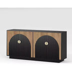 Buffet de salle à manger style ferme moderne de 160 cm avec portes cintrées et rangement
