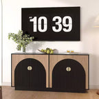 Buffet de salle à manger style ferme moderne de 160 cm avec portes cintrées et rangement