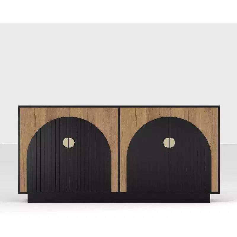 63" Modern Farmhouse Sideboard Buffet Cabinet with Arch Doors, Storage Console for Dining Room