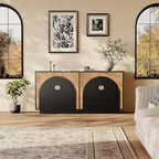 Acekool 63 Modern Farmhouse Sideboard Buffet Cabinet with Arch Doors, Storage Console for Dining Room